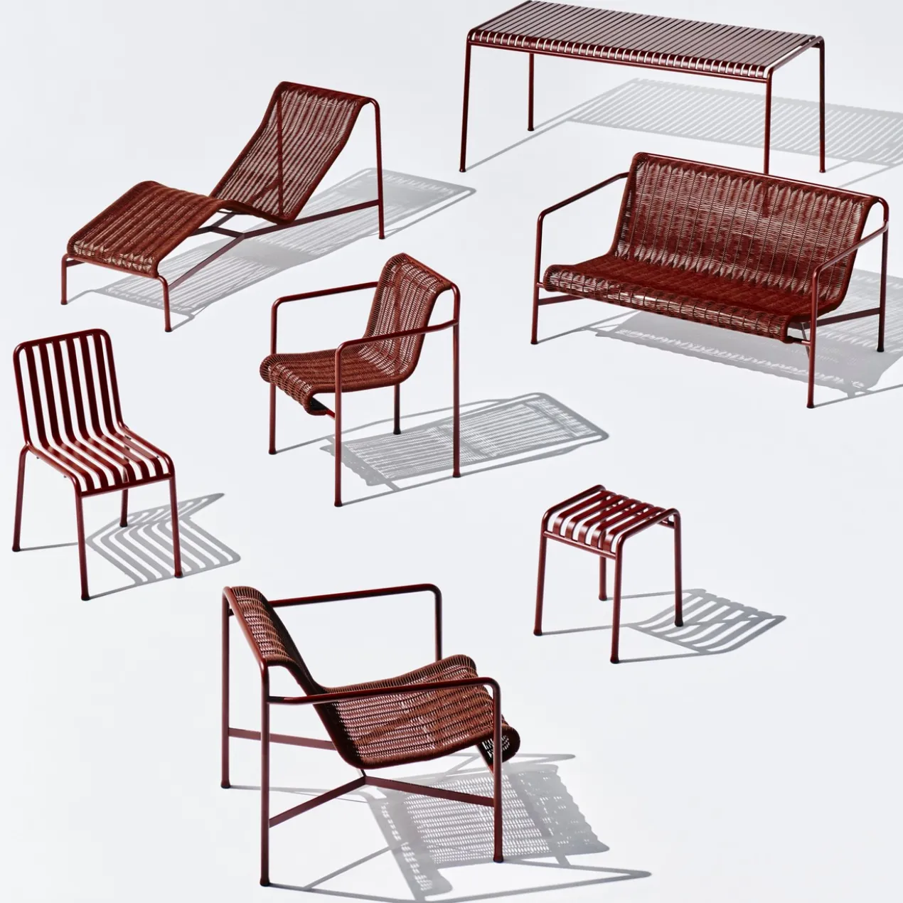 Loungestoel Palissade Cord laag iron red