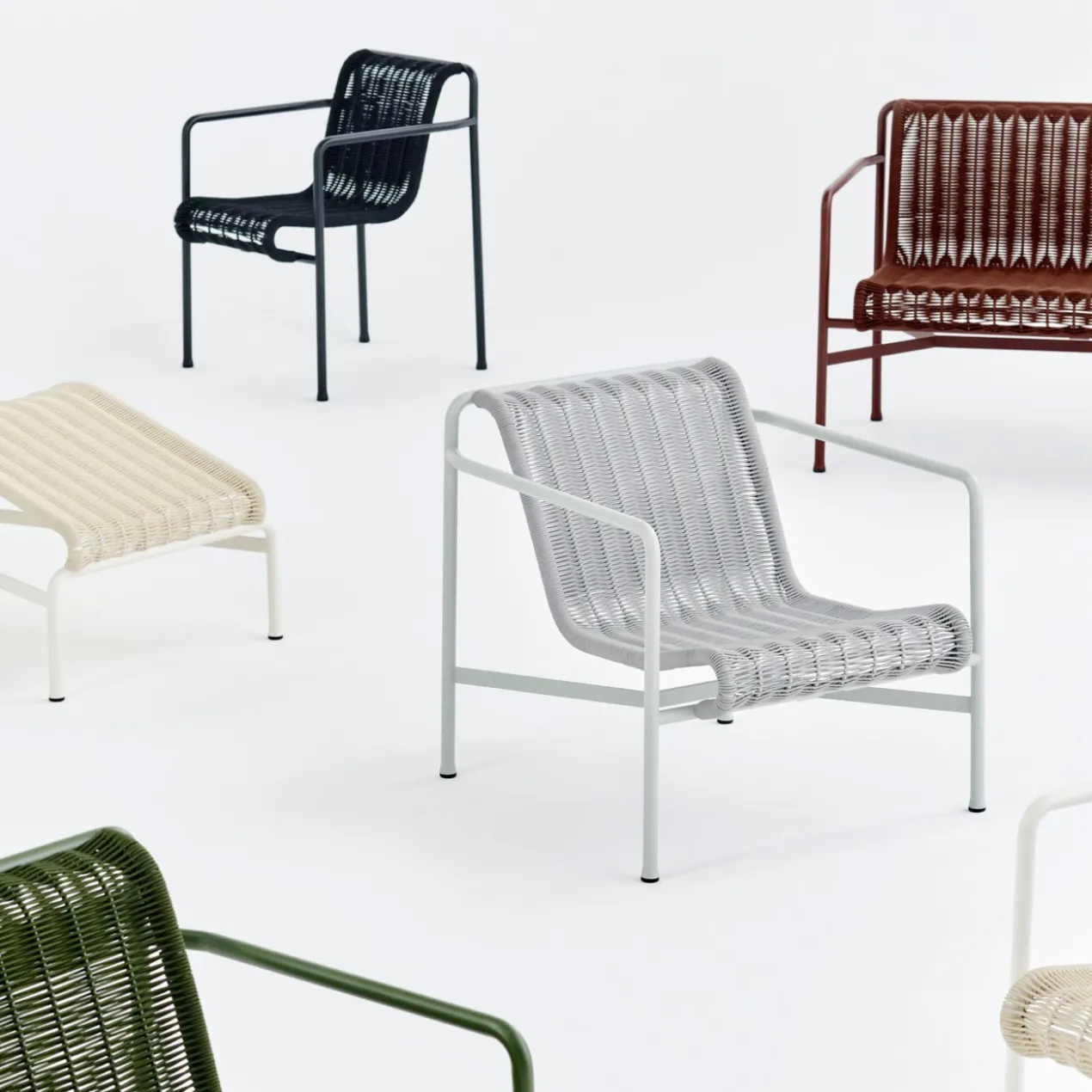 Loungestoel Palissade Cord laag sky grey