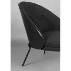 Lounge stoel rodin bouclé zwart