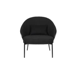 Lounge stoel rodin bouclé zwart