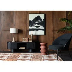 Lounge stoel rodin bouclé zwart