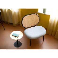 Lounge stoel spike naturel/grijs