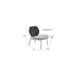 Lounge stoel spike naturel/grijs