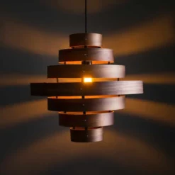 LUXA HANGLAMP 7-RINGS WALNOOT