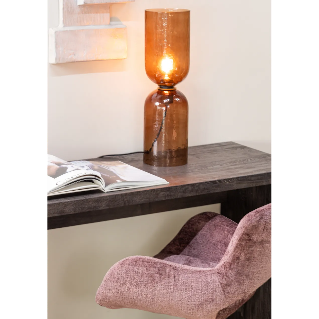 Maan sidetable mdf donkerbruin