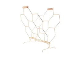 Magazine rack Honeycomb gold plated