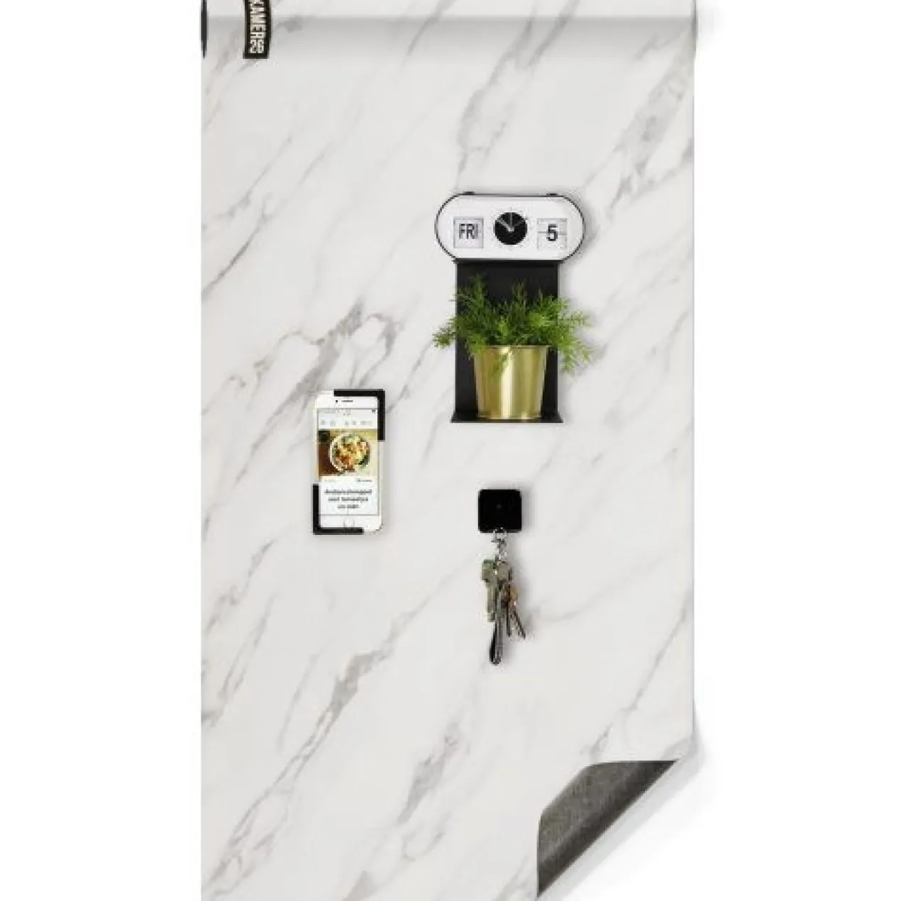 Magneetbehang luxe interieurdessin marmer wit 50x250