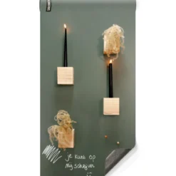 Magneetbehang luxe krijtbord olijfgroen 50x250 cm