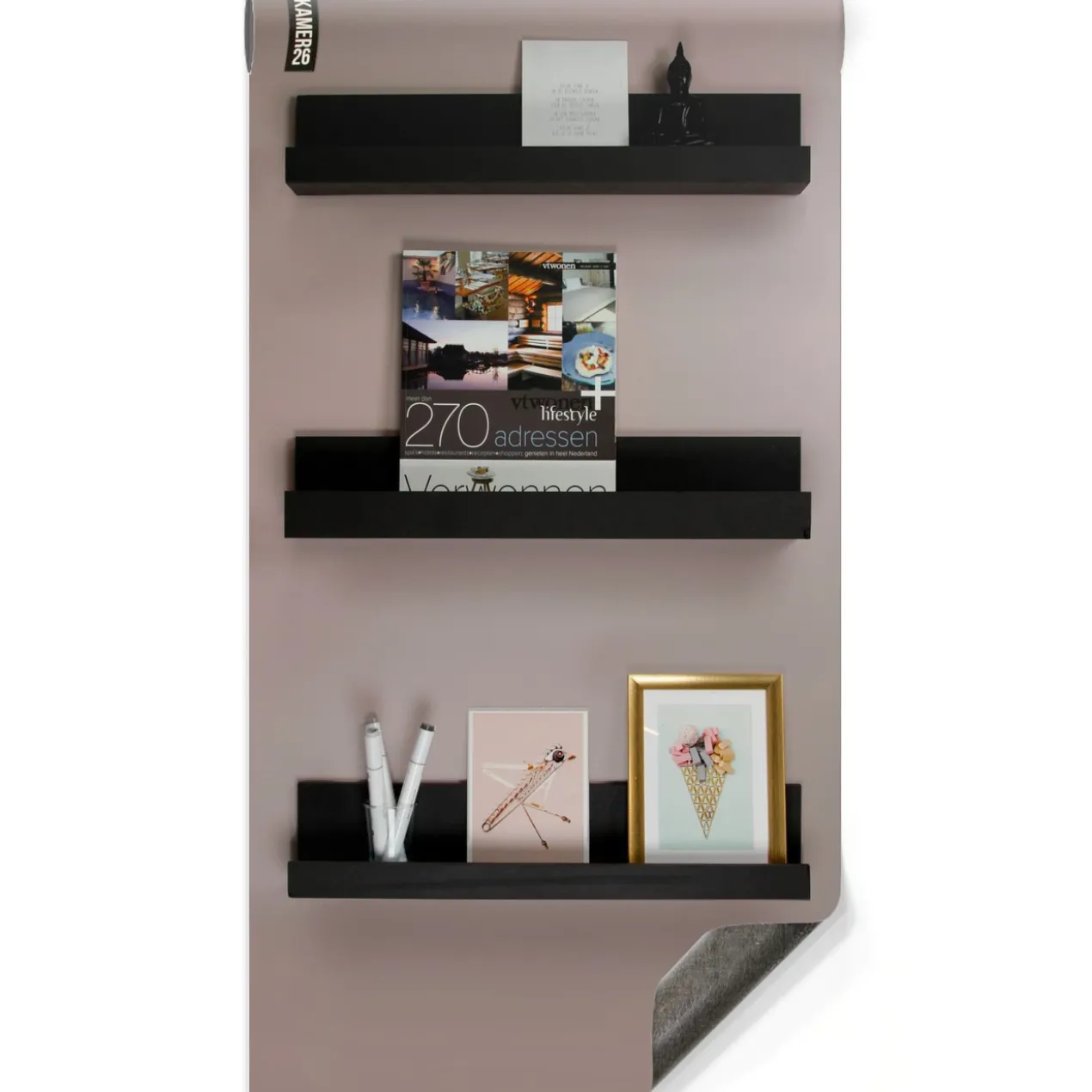 Magneetbehang luxe krijtbord heartwood 50x250 cm
