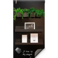 Magneetbehang luxe krijtbord zwart 100x250 cm