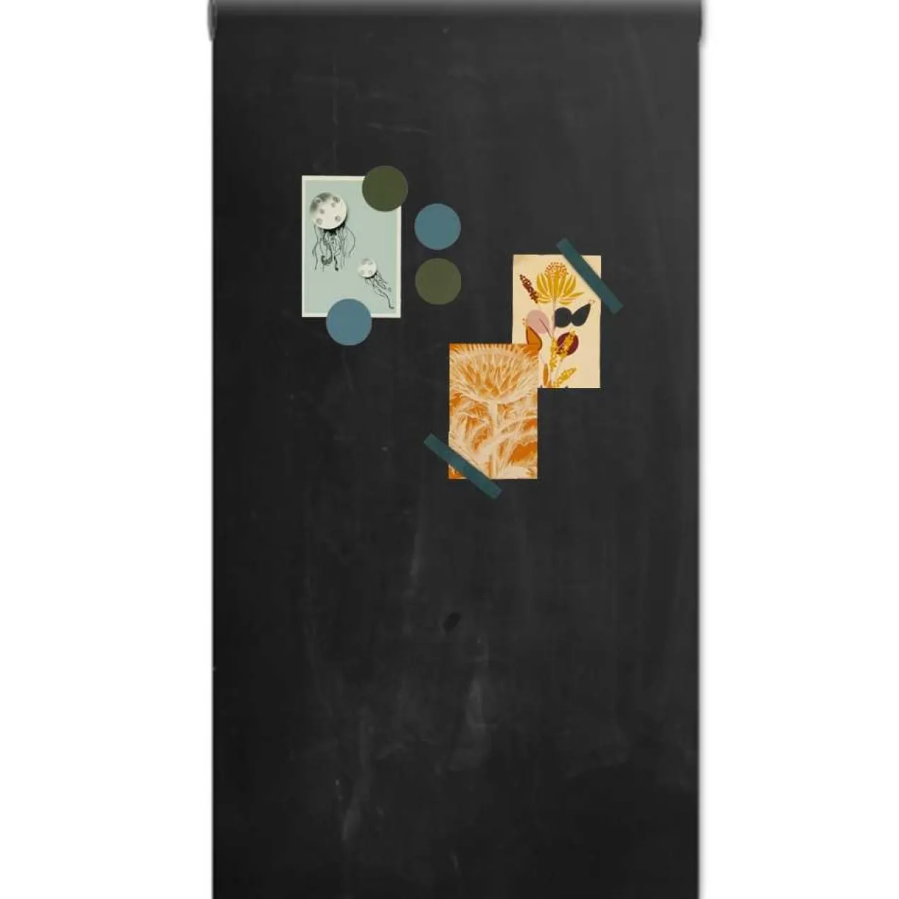 Magneetbehang mat krijtbord oudzwart 50x250 cm