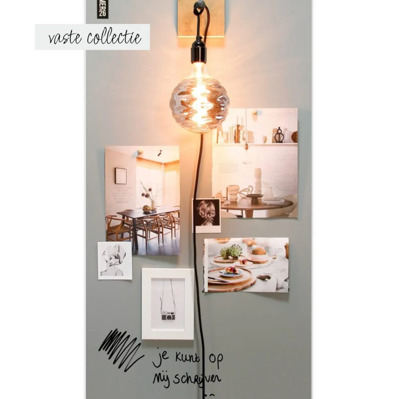 Magneetbord mat – krijtbord groengrijs 60x100 cm