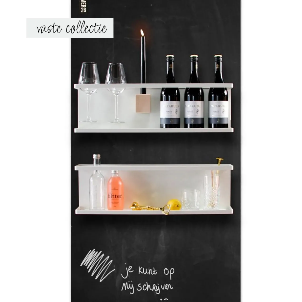 Magneetbord mat – krijtbord oudzwart 60x100 cm