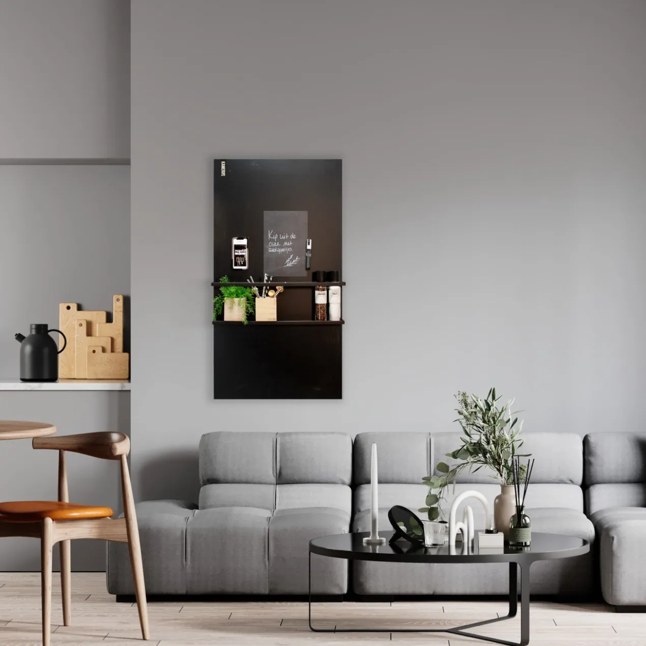 Magneetbord mat - krijtbord zwart 60x140 cm