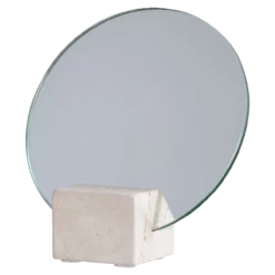 Make-up spiegel Rixt met travertijn standaard Beige