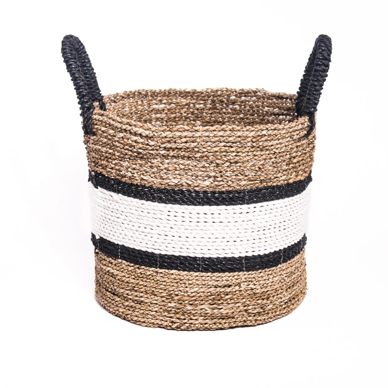 Mand naturel/wit/zwarte band en handvatten M