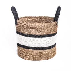 Mand naturel/wit/zwarte band en handvatten S