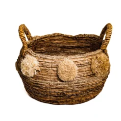 Mand waterhyacint bananenblad met pompoenen Medium