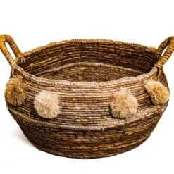 Mand waterhyacint bananenblad met pompoenen Large