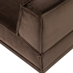 Manu chaise longue bank links velvet bruin [fsc]