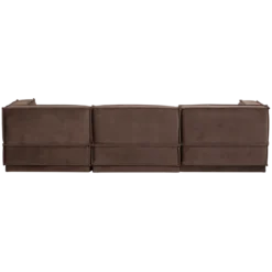 Manu chaise longue bank links velvet bruin [fsc]