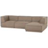 Manu chaise longue bank rechts teddy taupe [fsc]