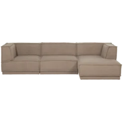 Manu chaise longue bank rechts teddy taupe [fsc]