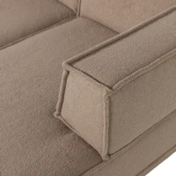 Manu chaise longue bank rechts teddy taupe [fsc]