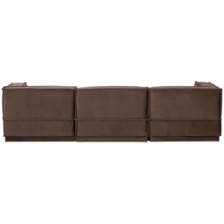 Manu chaise longue bank rechts velvet bruin [fsc]