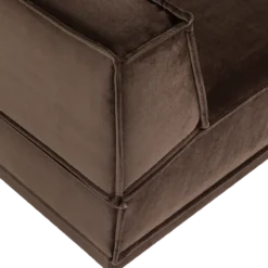 Manu chaise longue bank rechts velvet bruin [fsc]