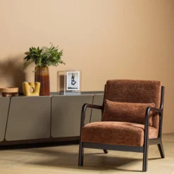 Mark fauteuil chenille bruin