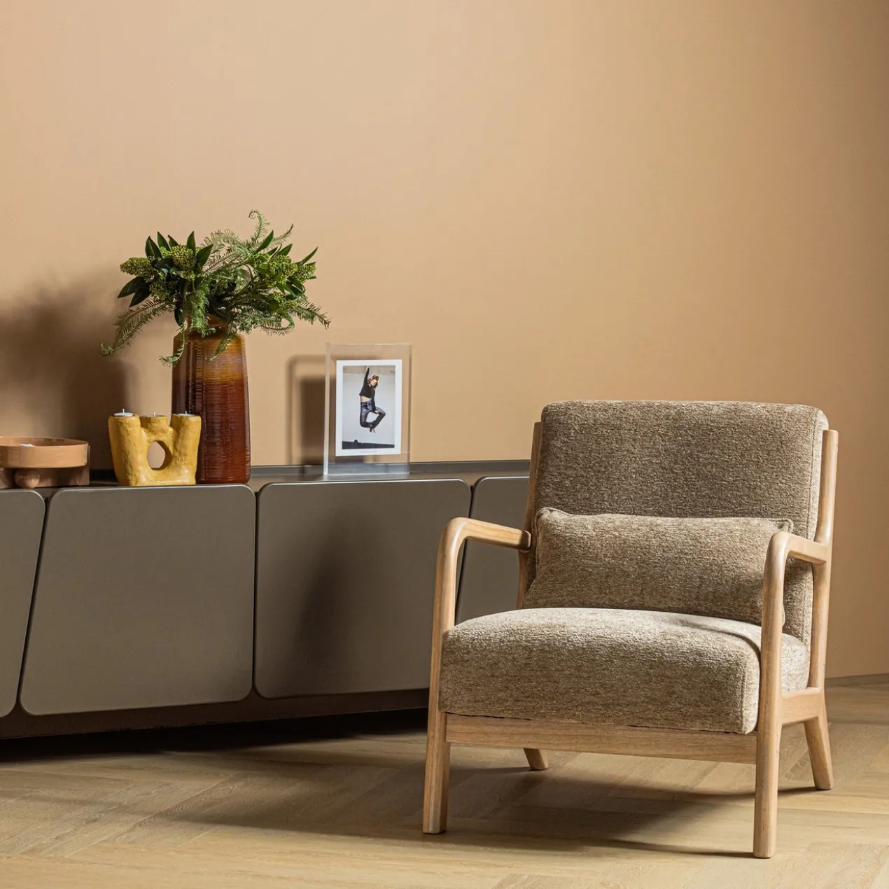 Mark fauteuil chenille zand