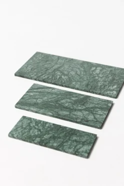 Marmer dienblad rechthoek L groen 20x40cm