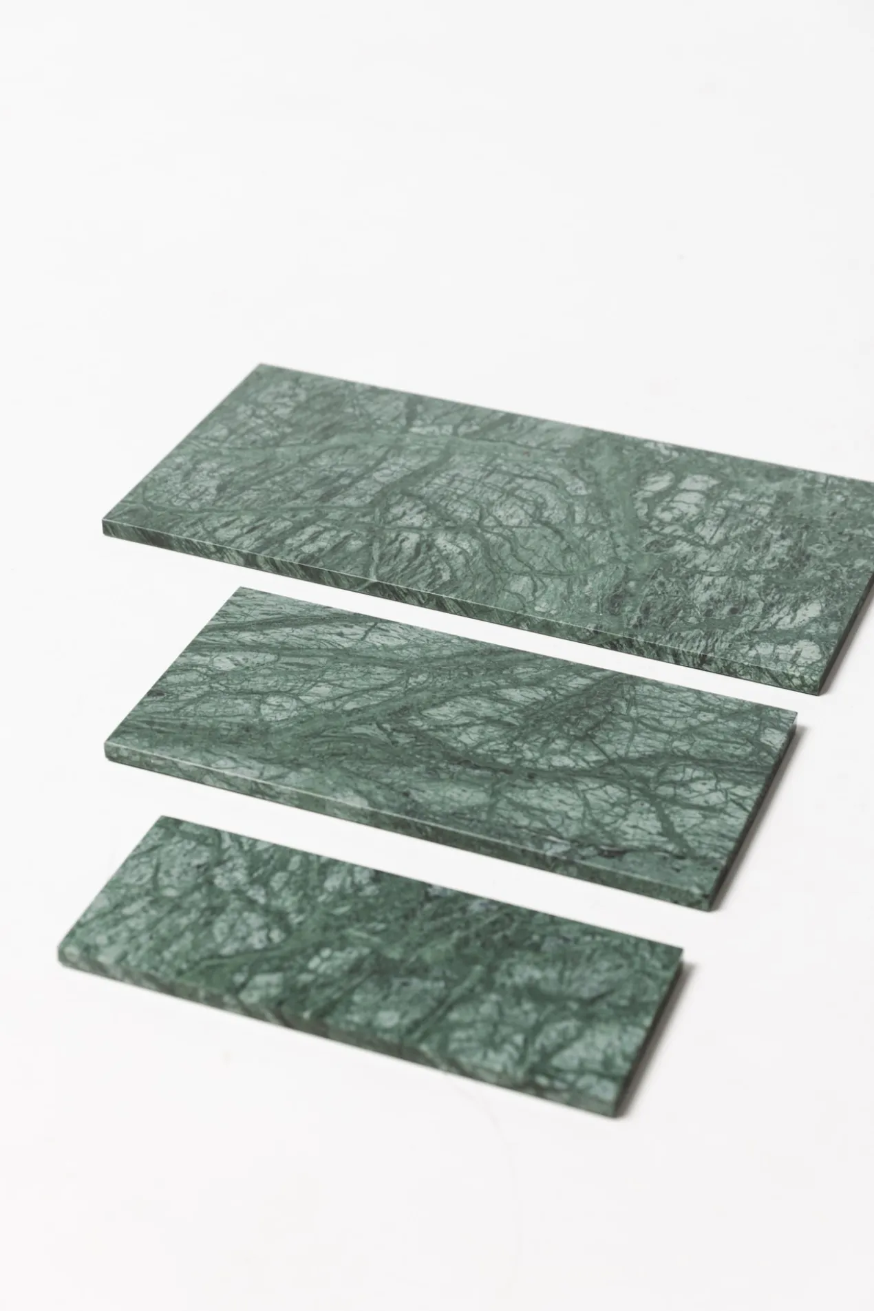 Marmer dienblad rechthoek L groen 20x40cm