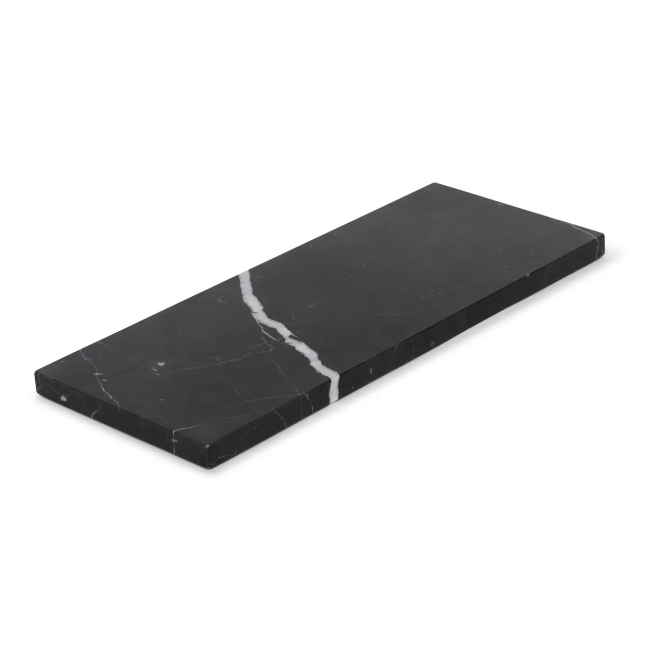 Marmer dienblad rechthoek S zwart 10x25cm