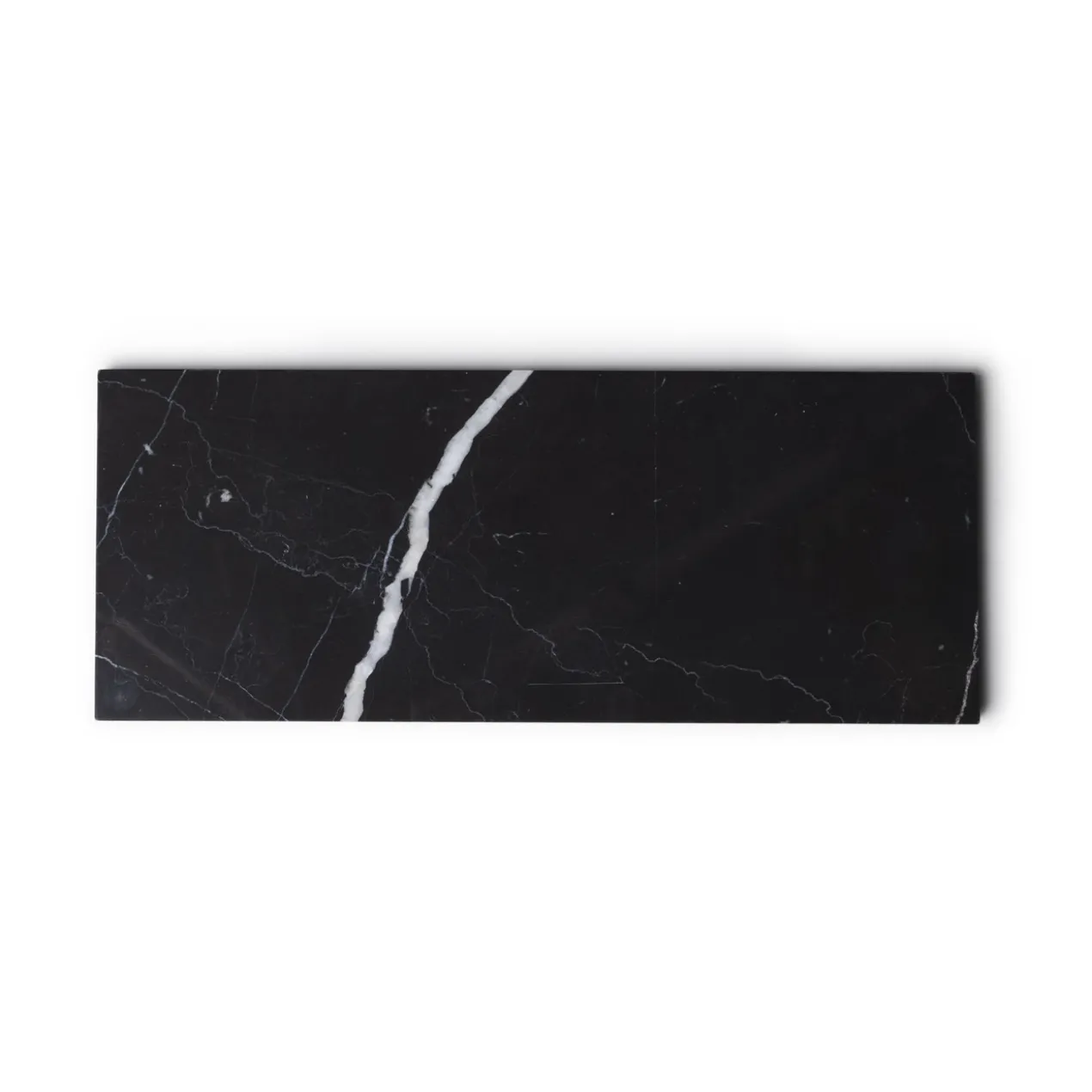 Marmer dienblad rechthoek S zwart 10x25cm