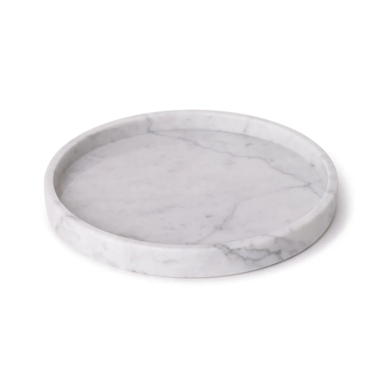 Marmer dienblad rond met rand tray Ø30cm wit