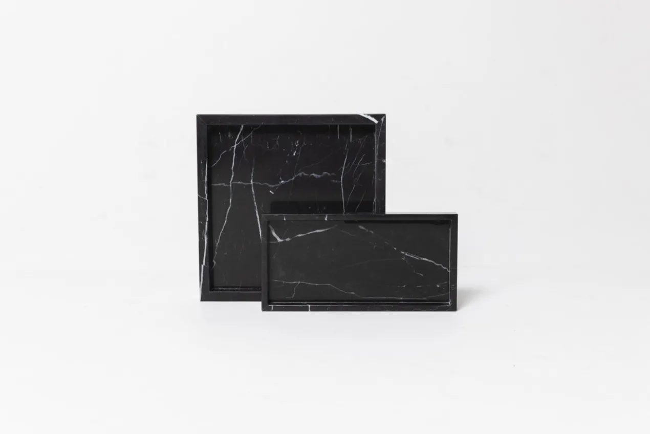 Marmer dienblad tray 15x30cm zwart