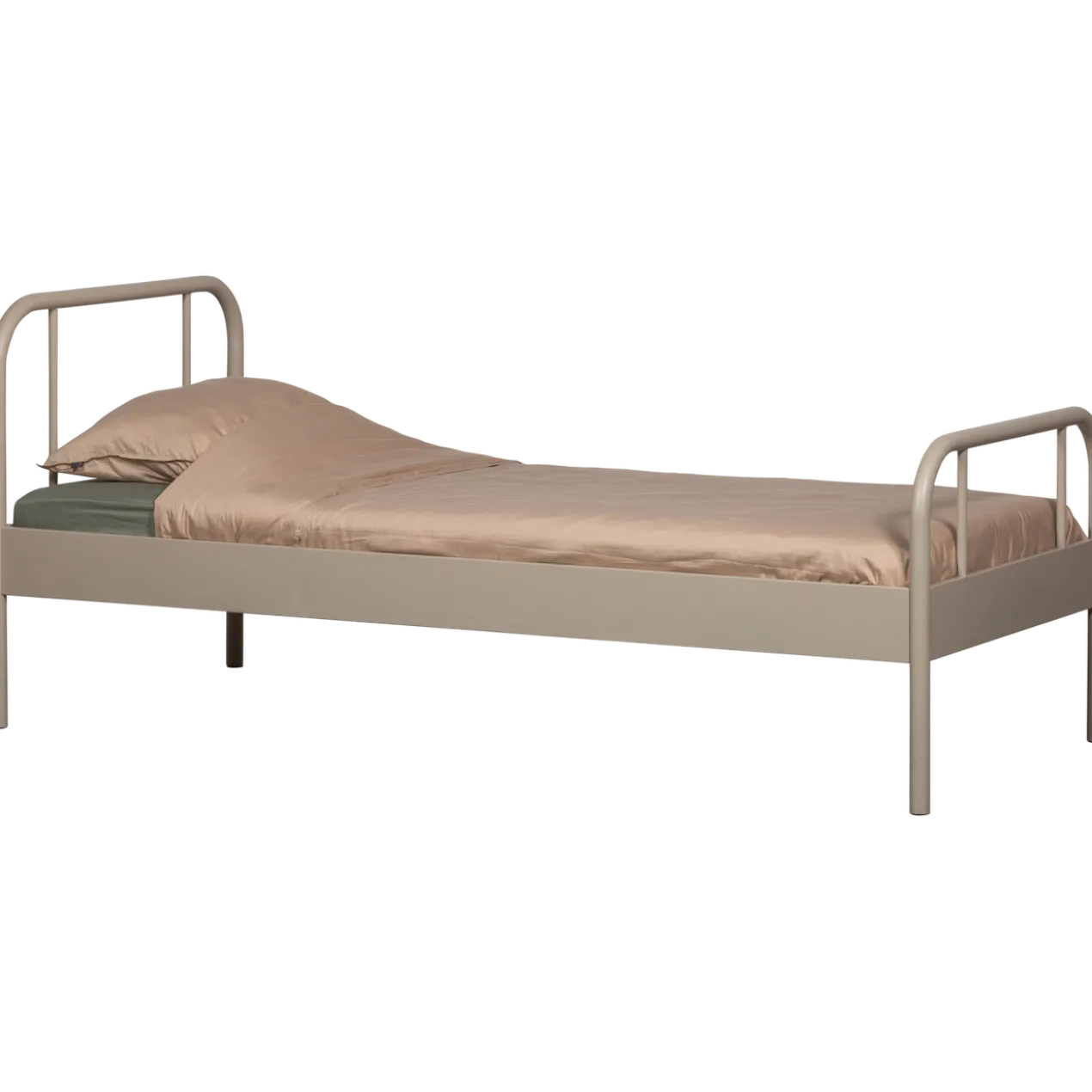 Mata 1-persoons bed metaal zand 90x200 cm