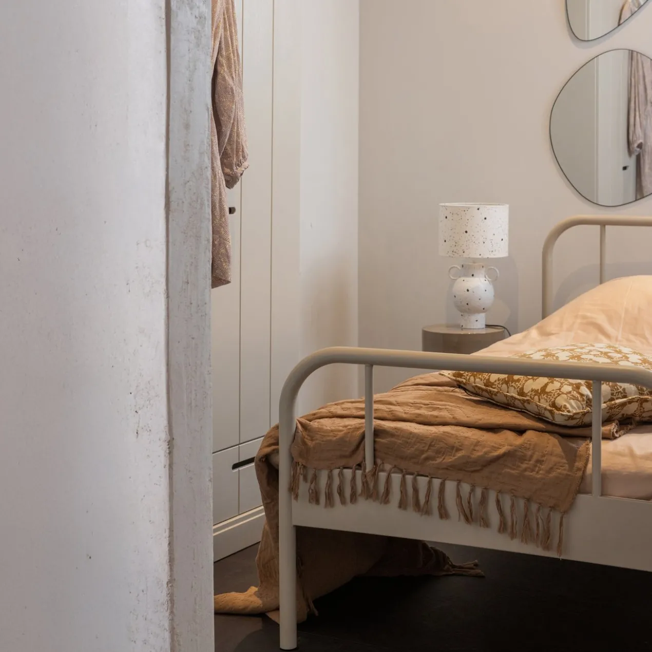 Mata 1-persoons bed metaal zand 90x200 cm