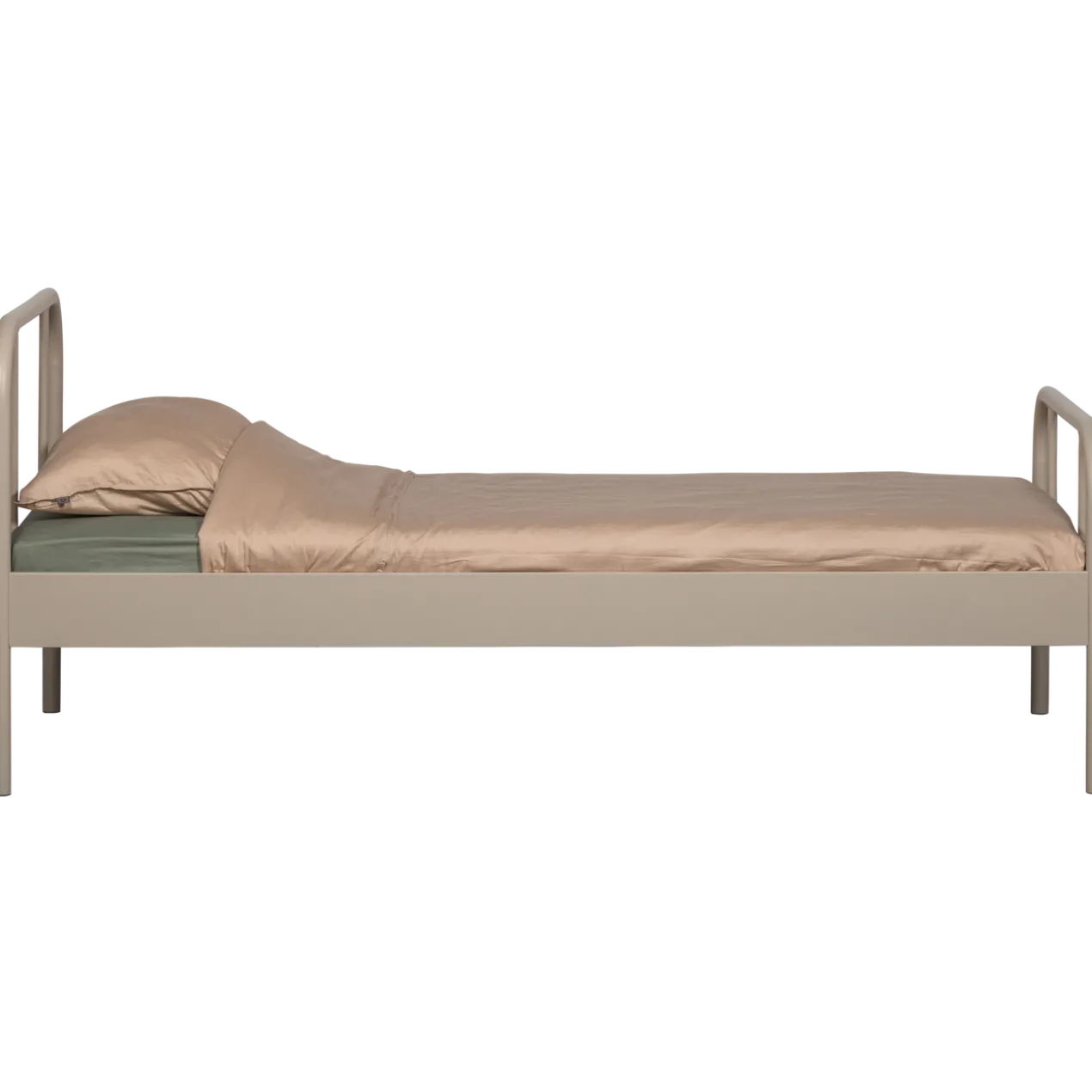 Mata 1-persoons bed metaal zand 90x200 cm