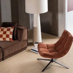 Maudi draaifauteuil chenille structuur bruin