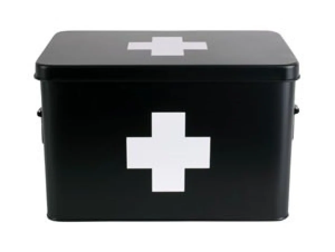 Medicine storage box large metal matt black