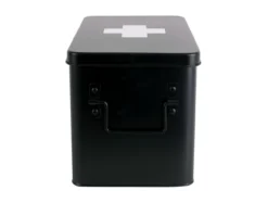 Medicine storage box large metal matt black