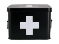 Medicine storage box medium metal matt black