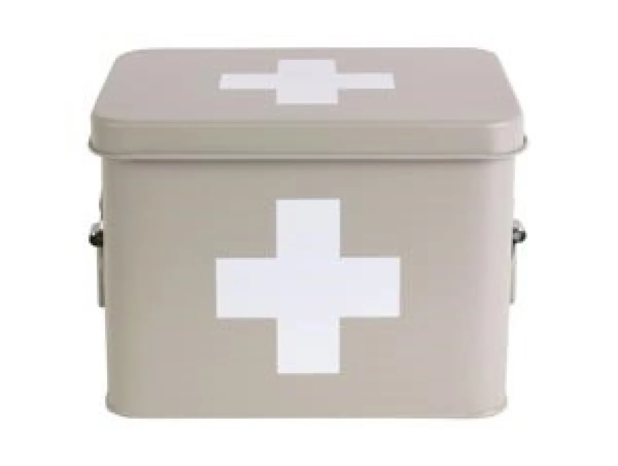 Medicine storage box medium metal matt warm grey