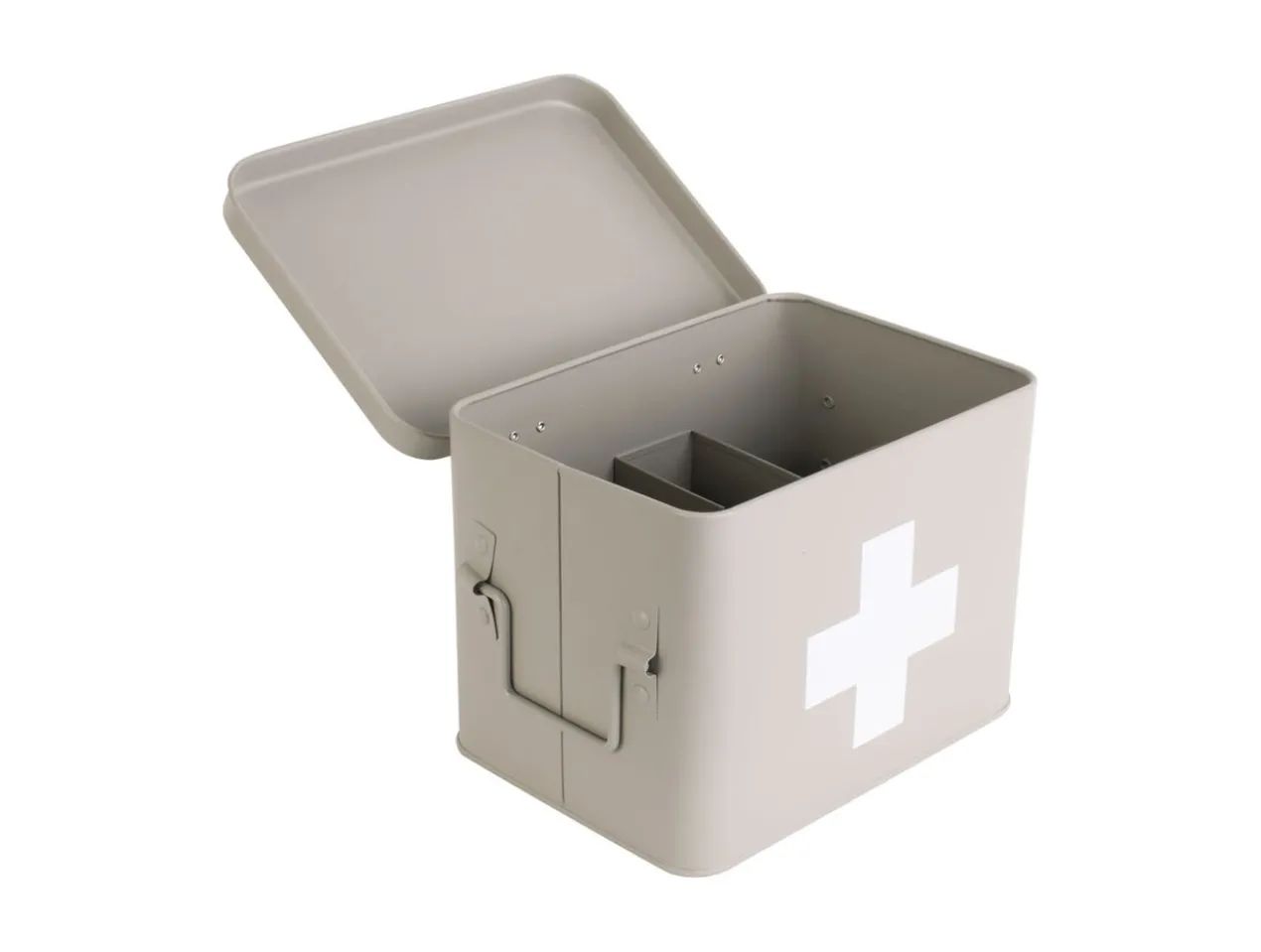 Medicine storage box medium metal matt warm grey