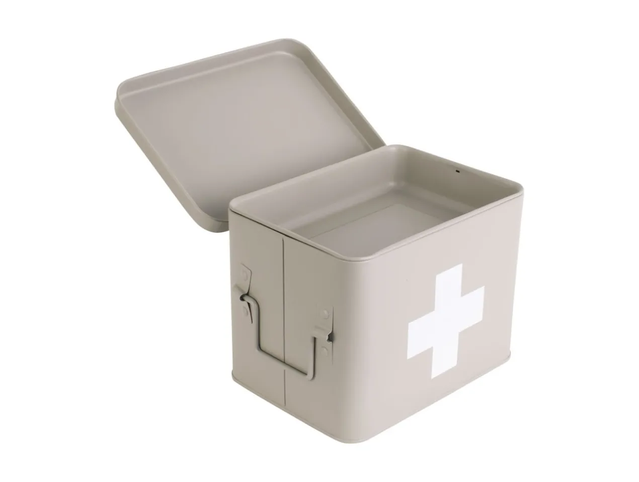 Medicine storage box medium metal matt warm grey