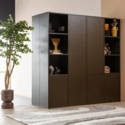 Meggy opbergkast links 108 cm grenen middenbruin [fsc]