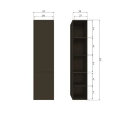 Meggy smalle opbergkast 55 cm grenen middenbruin [fsc]